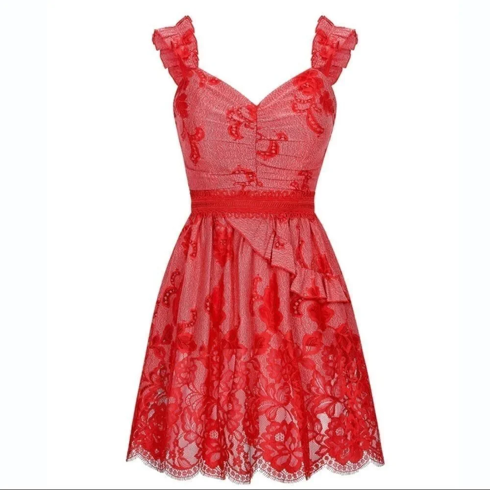REVOLVE Three Floor Cocktail Red Dress SIZE 4/6🌟